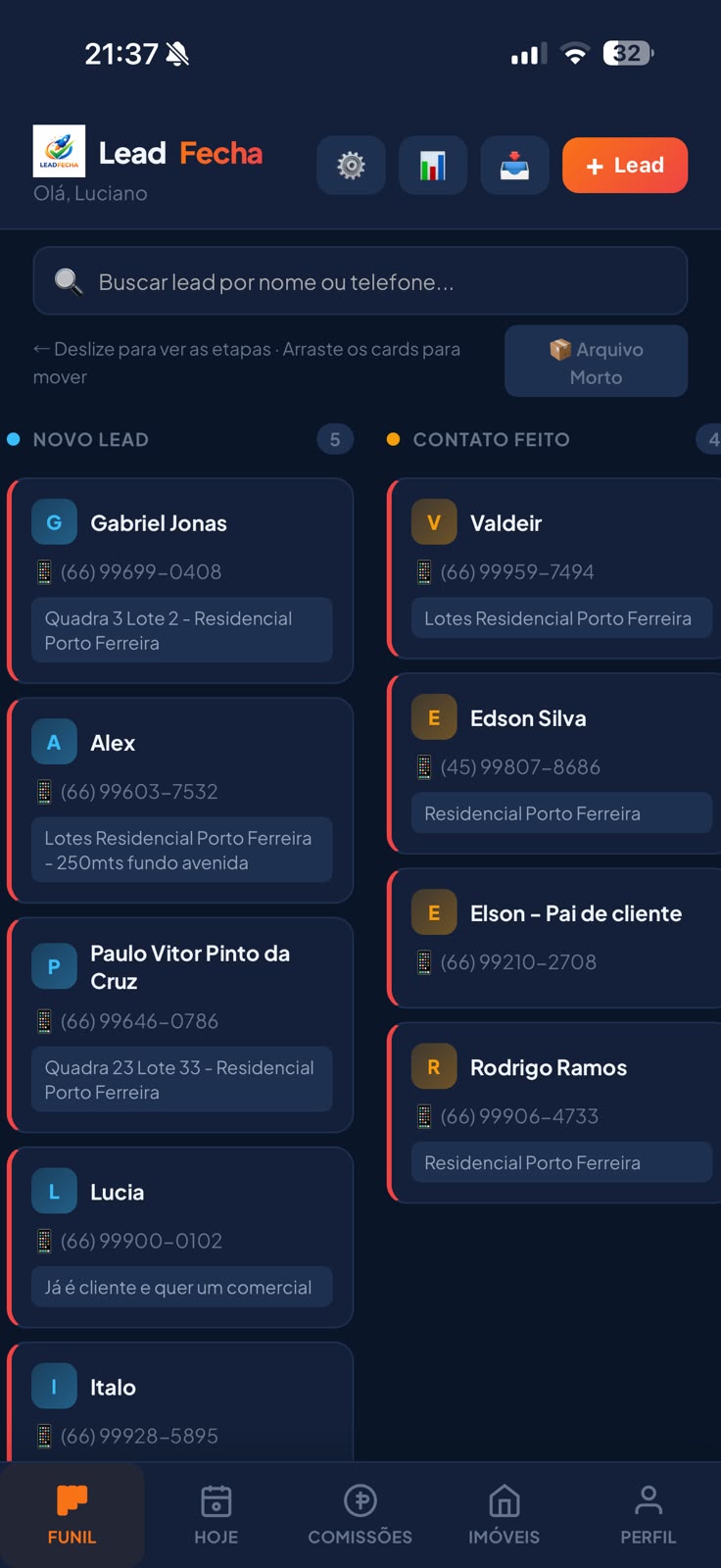 Funil de vendas LeadFecha